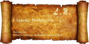 Lippay Modeszta névjegykártya
